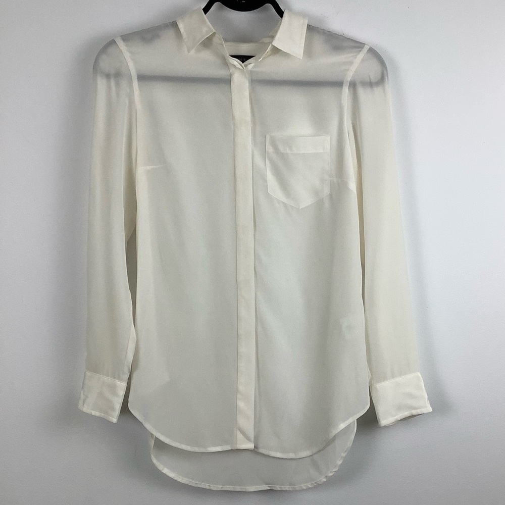 J. Crew Silk Button Down Blouse in White